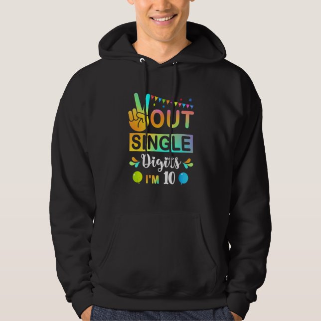 Sudadera Dígitos únicos de Peace Out Im 10 niños (Anverso)