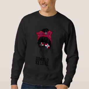 Sudadera Dimelo Ke Lo Ke República Dominicana Bandera Skull