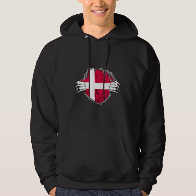 Sudadera Dinamarca Daneses Chest Orgullo Danés Raíces (Anverso)