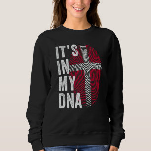 Sudadera Dinamarca Está En Mi ADN Cute Huella Dactilar Dane