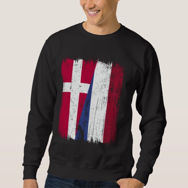 Sudadera Dinamarca Patrimonio holandés de media bandera (Anverso)
