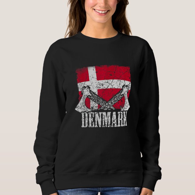 Sudadera Dinamarca Retro Escandinavo Danés (Anverso)