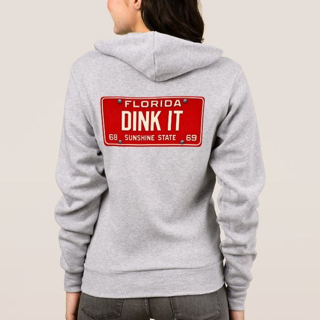 Sudadera Dink It Pickleball Player Fan Retro License Plate (Reverso)