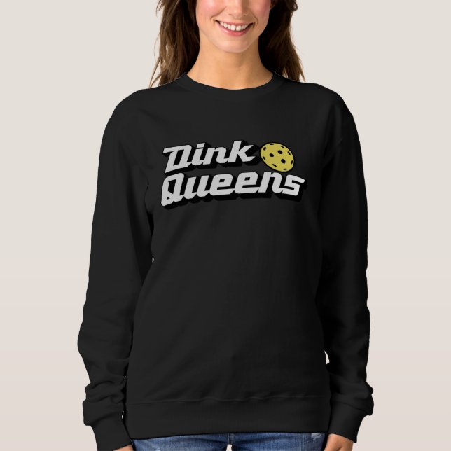 Sudadera Dink Queens  Cute Pickleball Team Pickle Ball Retr (Anverso)