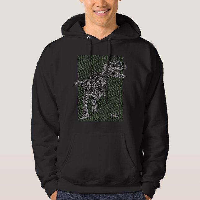 Sudadera Dino dinámico: líneas de Ilustracion T-Rex (Anverso)