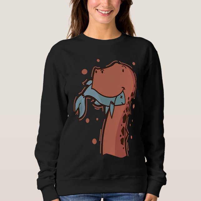 Sudadera Dino eats a Fish Dinosaur Reptile (Anverso)