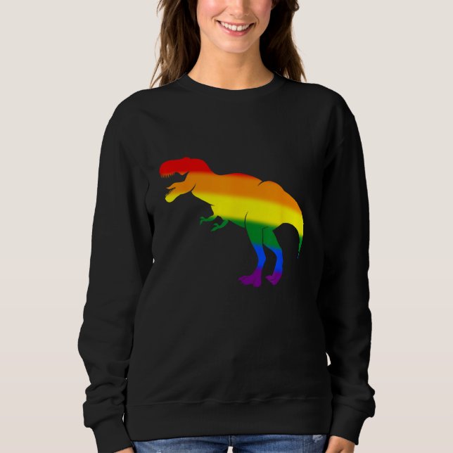 Sudadera Dino Pride Rainbow Flag  LBGT Pride Month (Anverso)