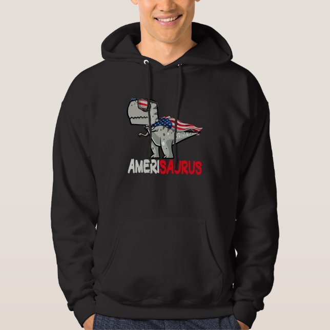 Sudadera Dinosaur 4th of July Kids Rex Patriotic Amerisauru (Anverso)