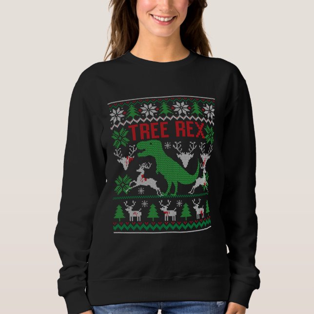 Sudadera Dinosaur Christmas Tree  Christmas (Anverso)