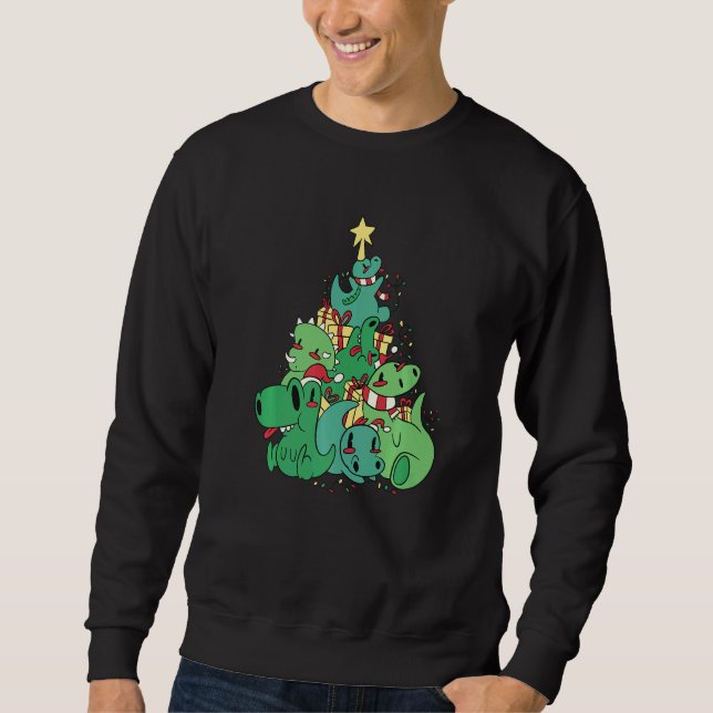 Sudadera Dinosaur Christmas Tree Xmas Holidays (Anverso)