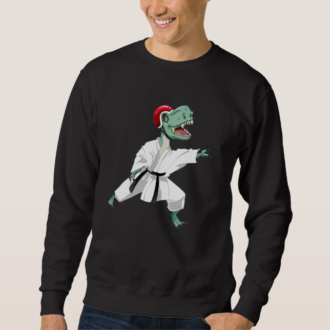 Sudadera Dinosaur doing Karate Samurai Ninja (Anverso)