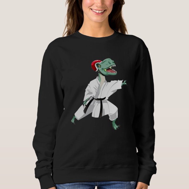 Sudadera Dinosaur doing Karate Samurai Ninja (Anverso)