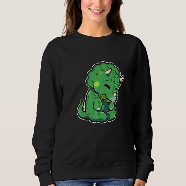 Sudadera Dinosaur Lover Cute Triceratops Premium (Anverso)