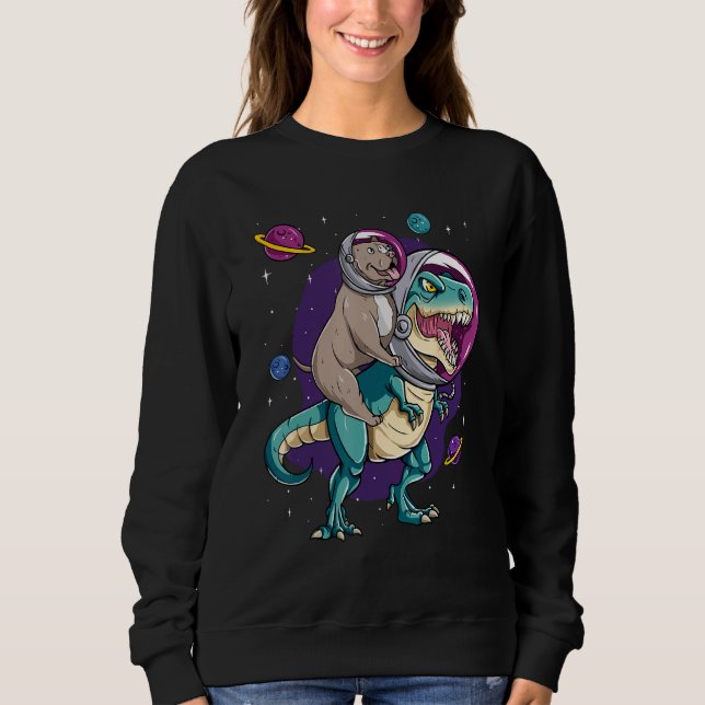 Sudadera Dinosaur Rex Space Planets Sparkles (Anverso)