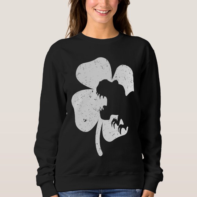 Sudadera Dinosaur St Patricks Day  Boys Kids Toddler Irish  (Anverso)