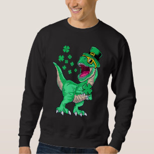 Sudadera Dinosaur St Patricks Day Niños pequeños irlandeses