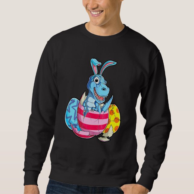 Sudadera Dinosaur T Rex Easter Bunny Eggys Ears Funny Boys  (Anverso)