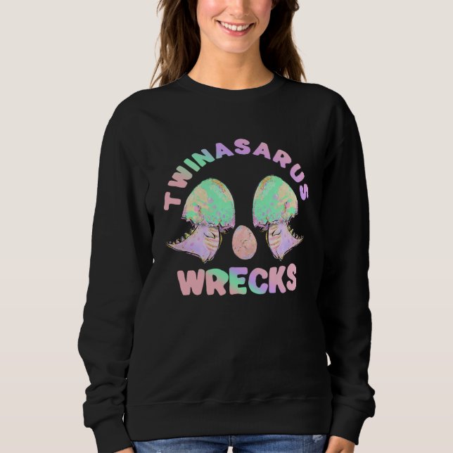 Sudadera Dinosaur Twin Sister Twinasaurus Wracks Eggs (Anverso)