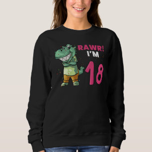Sudadera Dinosaurio 18.º reptil de cumpleaños gráfico anima