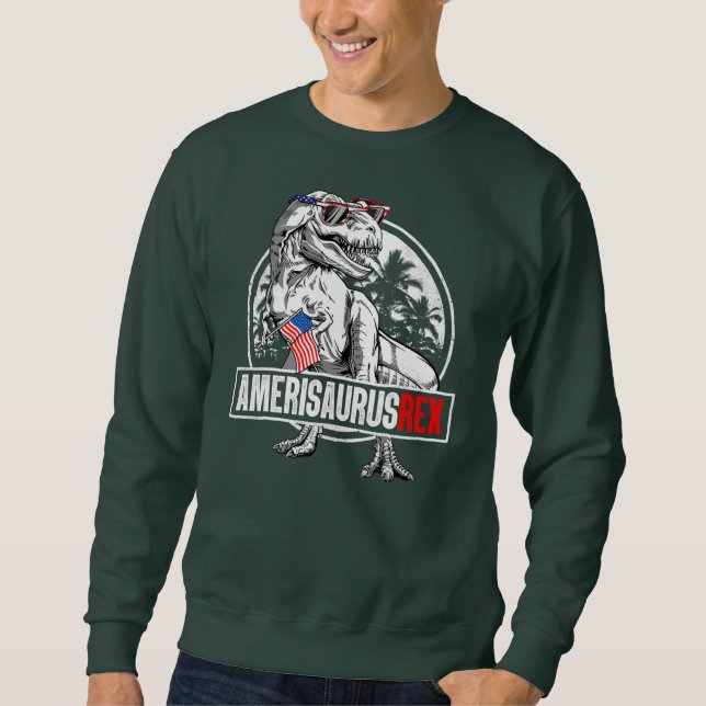 Sudadera Dinosaurio 4 de julio Niños Amerisauro T (Anverso)