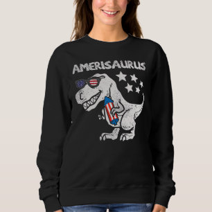 Sudadera Dinosaurio 4 De Julio Niños Hombres Amerisaurus Re