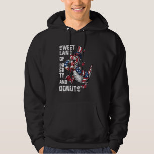 Sudadera Dinosaurio 4 de Julio T Rex comiendo donuts Funny