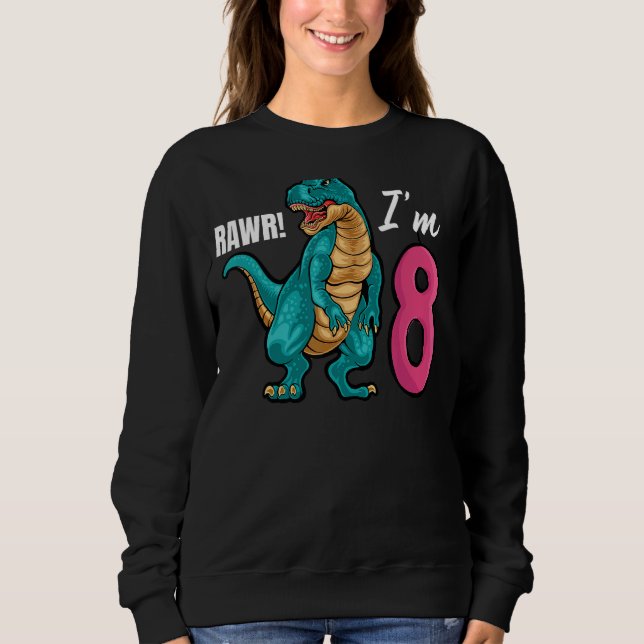 Sudadera Dinosaurio 8.º Reptile de Cumpleaños Gráfico de an (Anverso)