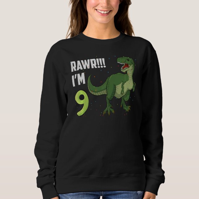 Sudadera Dinosaurio 9.º Reptile de Cumpleaños Gráfica Anima (Anverso)
