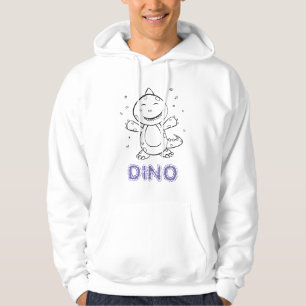 Sudadera Dinosaurio - Animal de arte esbozado en blanco y n