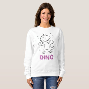 Sudadera Dinosaurio - Animal de arte esbozado en blanco y n