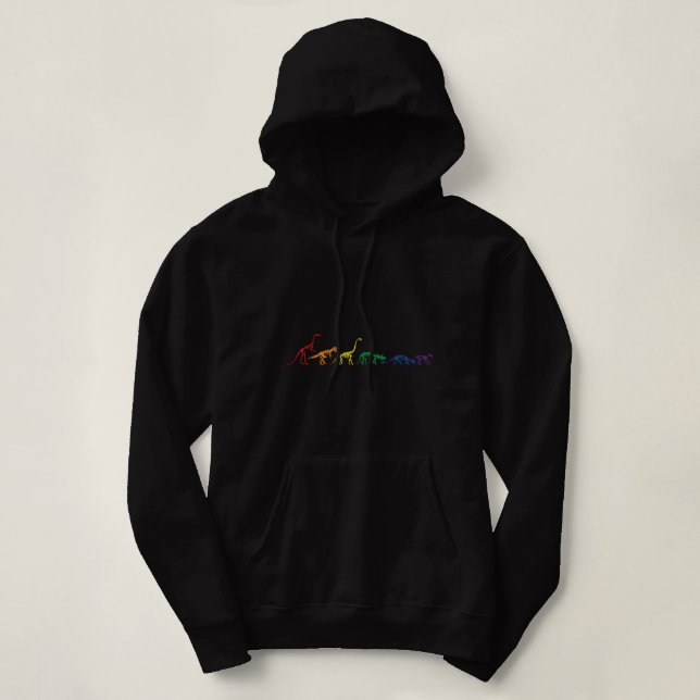 Sudadera Dinosaurio arcoiris Queer T Rex Fossil Skeletts LG (Diseño del anverso)