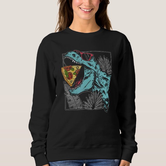 Sudadera Dinosaurio comiendo pizza Pizzasauro T Rex (Anverso)