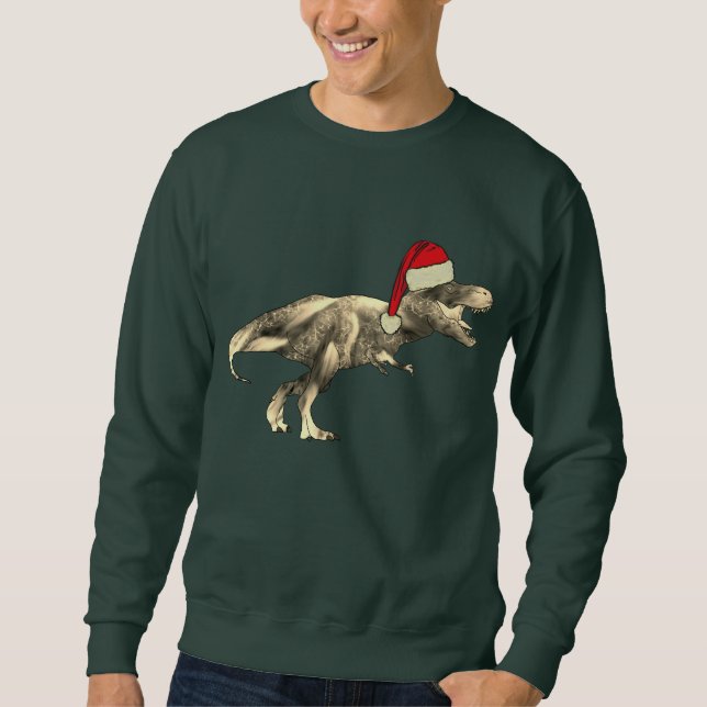 Sudadera Dinosaurio Divertido T-Rex Santa Navidad (Anverso)