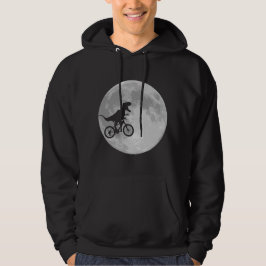 Sudadera Dinosaurio en bicicleta en cielo con luna