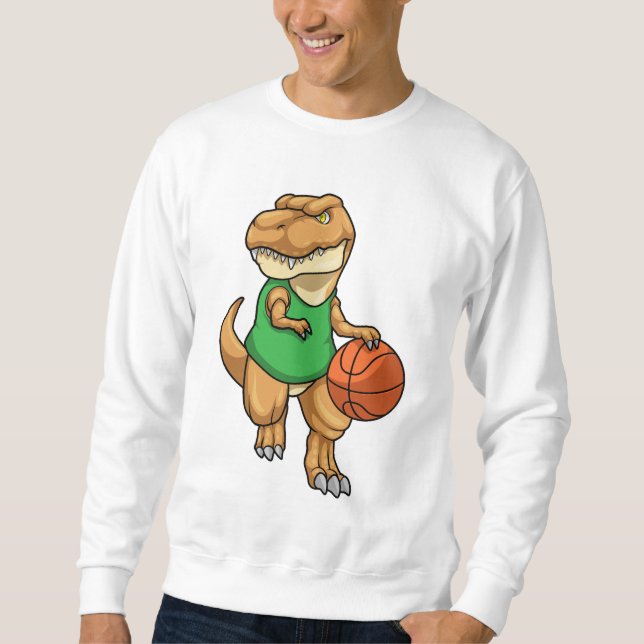 Sudadera Dinosaurio en Deportes con Baloncesto (Anverso)