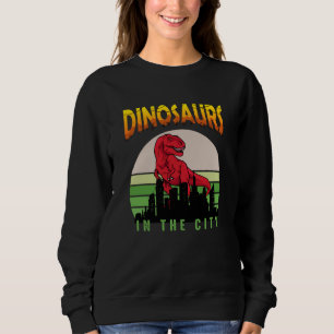 Sudadera Dinosaurio en la Ciudad Diseño de Dinosaurio