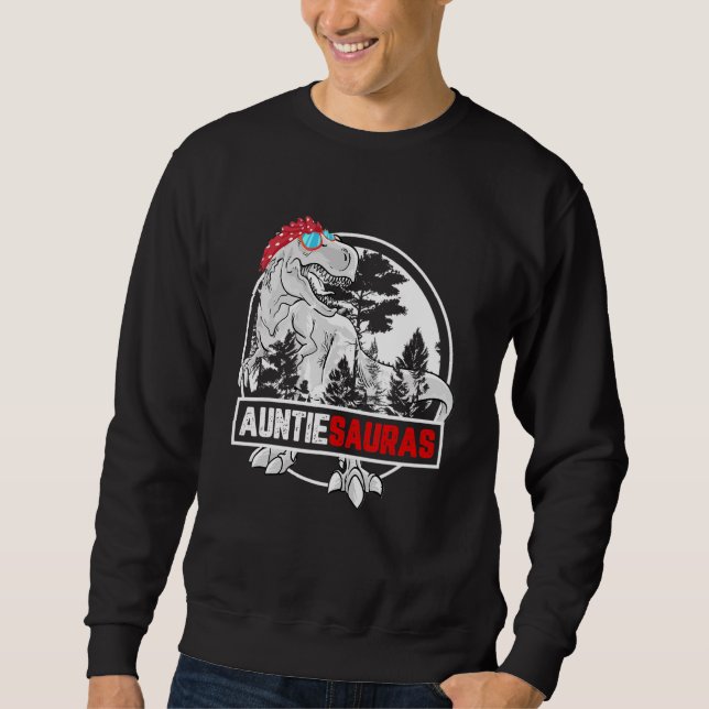 Sudadera Dinosaurio familiar Auntiesaurus Saurus para Dino  (Anverso)
