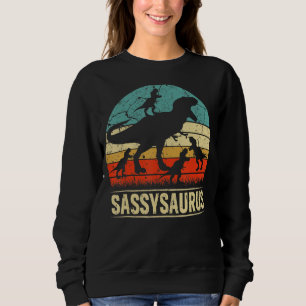 Sudadera Dinosaurio fresco T Rex Sassysaurus 4 Niños Famili