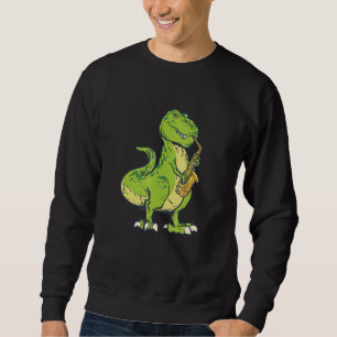 Sudadera Dinosaurio Guay Tocando El Saxofón