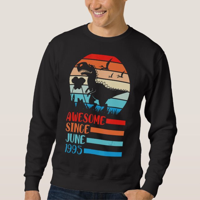 Sudadera Dinosaurio impresionante desde junio de 1995 Feliz (Anverso)