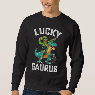 Sudadera Dinosaurio Lucky Saurus T Rex Día de San Patricio