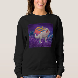 Sudadera Dinosaurio Retro Paisaje Informático Sunset Vaporw