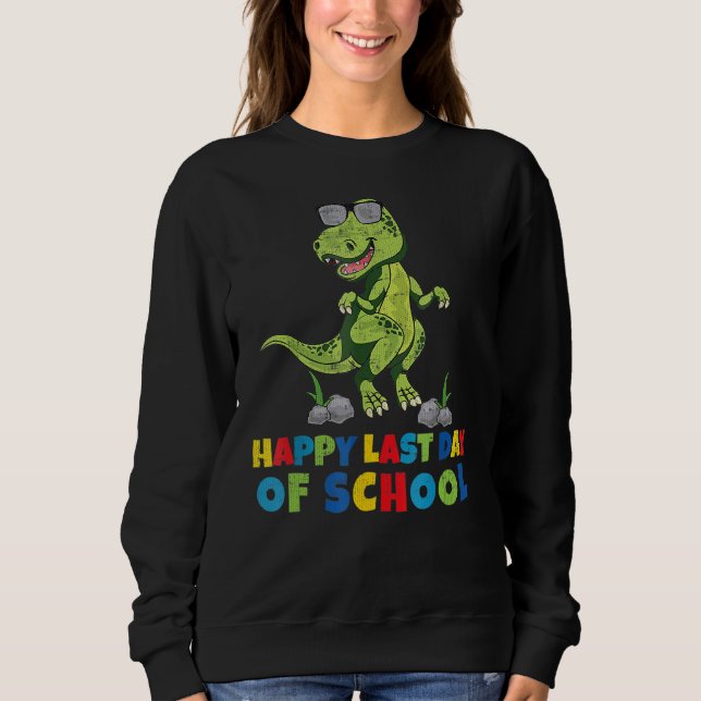 Sudadera Dinosaurio Rex Feliz Día De Enseñanza De Equipo Es (Anverso)