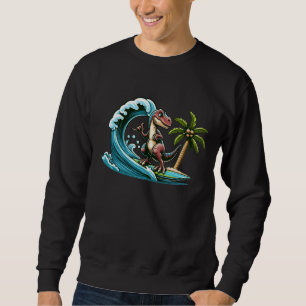 Sudadera Dinosaurio tropical de surf