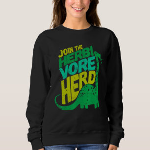 Sudadera Dinosaurio Vegano Únete a la Manada Herbívora Vege