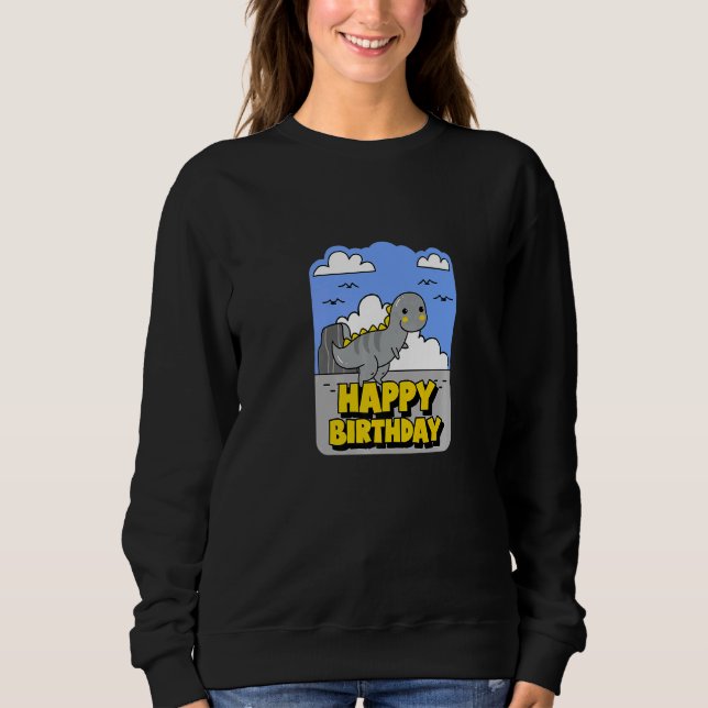 Sudadera Dinosaurios Feliz cumpleaños Dinosaurio cumpleaños (Anverso)