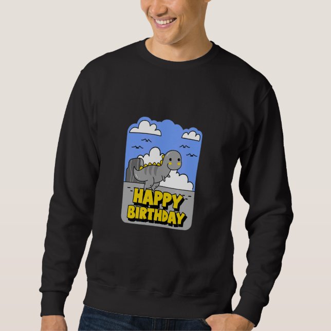 Sudadera Dinosaurios Feliz cumpleaños Dinosaurio cumpleaños (Anverso)