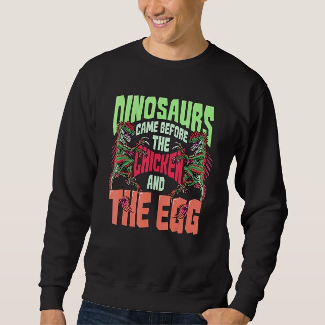 Sudadera Dinosaurios Inspiraron Pollo Y Huevo Relacionados  (Anverso)
