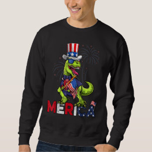 Sudadera Dinosaurios Márica Hombres Bandera Americana Rex 4