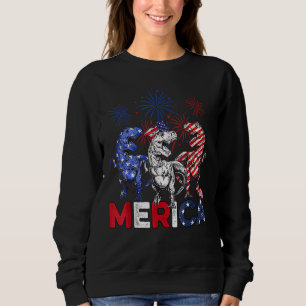 Sudadera Dinosaurios Márica Hombres Bandera Americana Rex 4